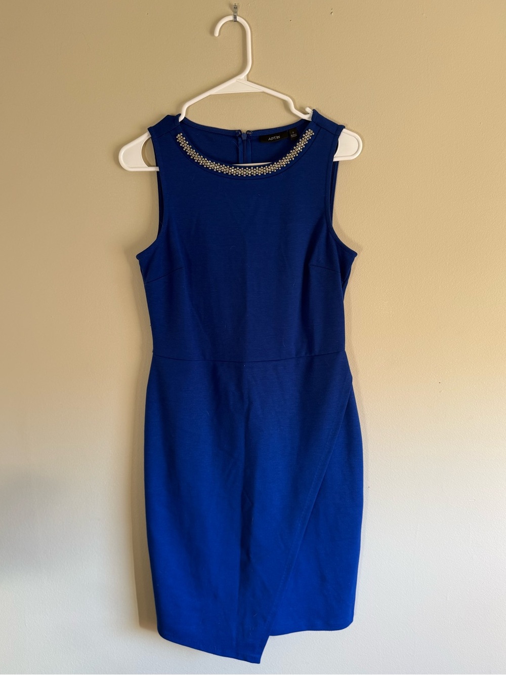 Apt. 9 Beaded Neck Sleeveless Sheath Dress in Cobalt Blue